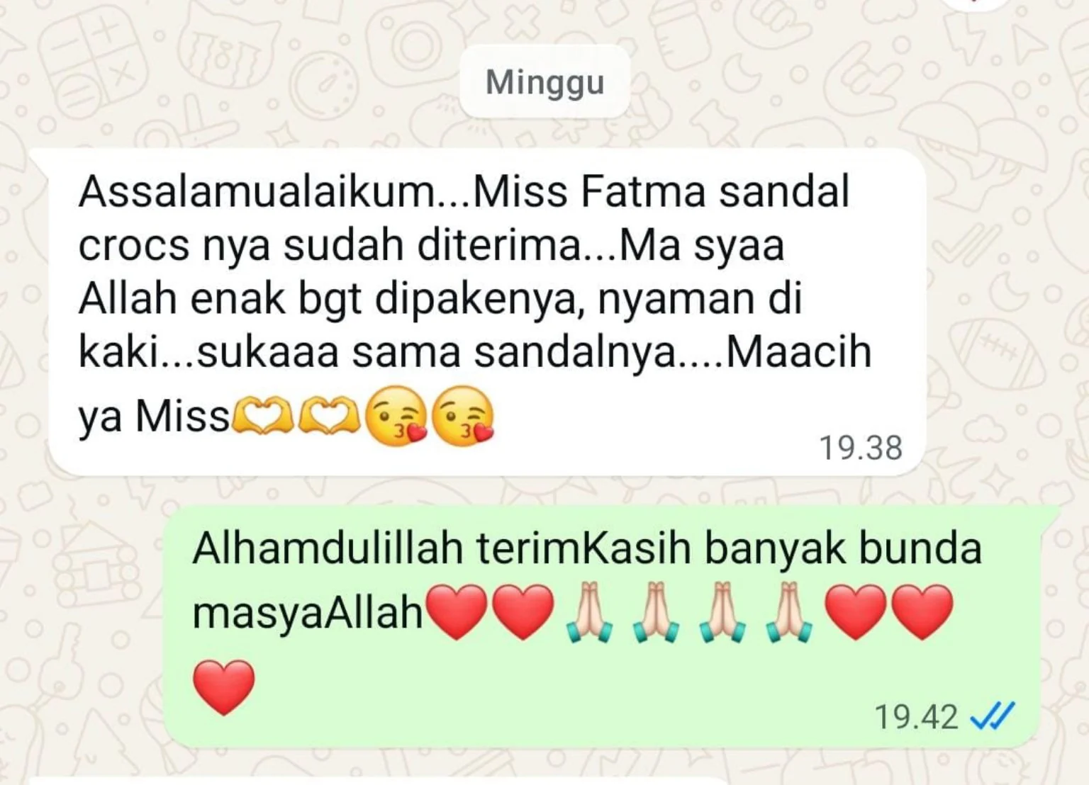 Testimoni pelanggan EK Luxe setelah menerima sandal Crocs